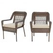 StyleWell Mix and Match Wicker Lounge Chair with Putty Tan Cushions (2-Pack)