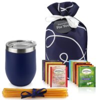 Tea Gift Set for Tea Lovers, Includes Double Insulated Tea Cup 12 Uniquely Blended Teas
