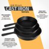 Utopia Kitchen Pre-Seasoned Cast Iron Skillet Set 3-Piece