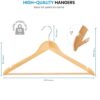 ZOBER High-Grade Wooden Suit Hangers (20 Pack), Brown