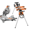 RIDGID R4113-AC9960 15 Amp 10 in. Dual Miter Saw with LED Cut Line Indicator and Professional Compact Miter Saw Stand