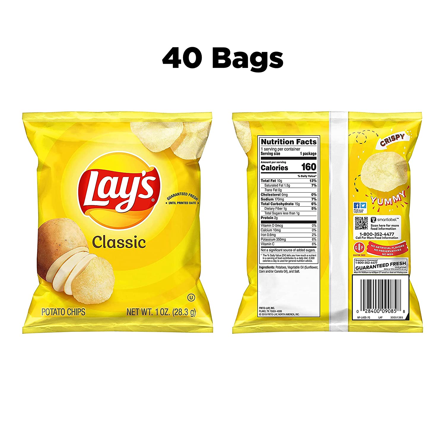 Lays Classic Potato Chips 1 Oz Pack Of 40