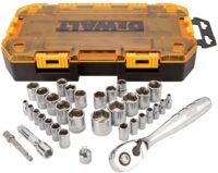 DEWALT Socket Set, 3/8-Inch Drive, SAE/Metric, 34-Piece (DWMT73804)