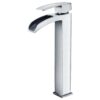 ANZZI Accent Series Deco-Glass Vessel Sink in Blue Ice with Key Faucet in Polished Chrome