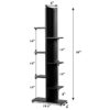 Costway HW57374BK 7-Tier Black Bookshelf Bookcase Plant Display Shelf Rack Storage Holder Wooden