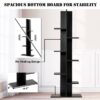 Costway HW57374BK 7-Tier Black Bookshelf Bookcase Plant Display Shelf Rack Storage Holder Wooden