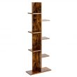 Costway Brown Open Concept Bookcase Plant Display Shelf Rack Storage Holder Wood