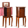  Costway GHM0260 Walnut Jewelry Cabinet Armoire Storage Chest Stand Organizer Wood Box