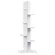 Costway White Open Concept Bookcase Plant Display Shelf Rack Storage Holder Wooden