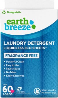 Earth Breeze Laundry Detergent Sheets, Fragrance Free, 30 Sheets