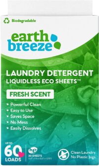 Earth Breeze Laundry Detergent Sheets,Fresh Scent , 30 Sheets, Liquidless Technology