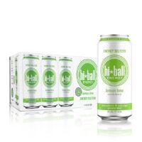 Hiball Energy Seltzer Water, Natural Energy Drink (16 Fl Oz Pack of 8), Lemon Lime