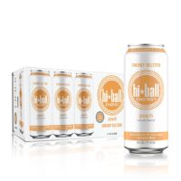 Hiball Energy Seltzer Water, Natural Energy Drink (16 Fl Oz Pack of 8), Peach