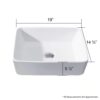 LUXIER Rectangular Bathroom Ceramic Vessel Sink Art Basin, White, CS-013 Vessel Sink