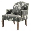 Linon Home Decor Gray Floral Polyester Arm Chair