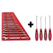 Milwaukee Combination SAE Wrench Mechanics Tool Set and Hook and Pick Set (19-Piece)