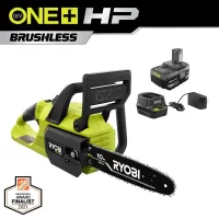 RYOBI P2520 ONE+ HP 18V Brushless 10 in. Cordless Battery Chainsaw, Battery and Charger