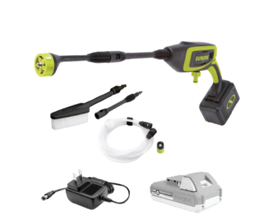 Sun Joe 24V-PP350-LTE 24-Volt 350 PSI Max 0.6 GPM Cold Water Electric Power Cleaner Kit with 2.0 Ah Battery Plus Charger
