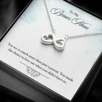 To My Bonus Mom Gifts - Double Heart Necklace