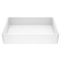 VIGO Matte Stone Magnolia Composite Rectangular Vessel Bathroom Sink, White