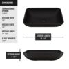 VIGO VGT1428 Matte Shell Sottile Glass Rectangular Vessel Bathroom Sink in Black VIGO VGT1428 Matte Shell Sottile Glass Rectangular Vessel Bathroom Sink in Black