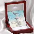 White Gold Cross Necklace for Mom, Mother's Day Gifts