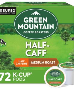 Green Mountain Coffee Roasters Half Caff, Single-Serve Keurig K-Cup Pods, Medium Roast Coffee, 72 Count