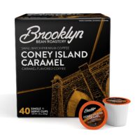 Brooklyn Beans Coney Island Caramel Gourmet Coffee Pods, Compatible with 2.0 Keurig K Cup Brewers, 40 Count