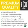 FGO Organic Chamomile Tea Bags 100 Tea Bags, Eco-Conscious Tea Bags in Kraft Bag Raw from Egypt FGO Organic Chamomile Tea Bags 100 Tea Bags, Eco-Conscious Tea Bags in Kraft Bag Raw from Egypt
