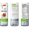 CELSIUS Sweetened with Stevia Sparkling Fitness Drink, Zero Sugar, Slim Can, Orange Pomegranate, 144 Fl Oz (Pack of 12)