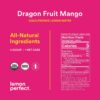 Lemon Perfect, Organic Cold-Pressed Lemon Water, Squeezed from Real Fruit, Flavored Water, Sugar-Free, Keto Certified, No Artificial Ingredients, Dragon Fruit Mango (12-Pack)