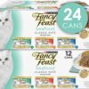 Purina Fancy Feast Grain Free Pate Wet Cat Food Variety Pack, Seafood Classic Pate Collection - (2 Packs of 12) 3 oz. Cans