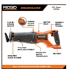 RIDGID R8647B 18V Brushless Cordless Reciprocating Saw (Tool Only) RIDGID R8647B 18V Brushless Cordless Reciprocating Saw (Tool Only)