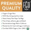 FGO Organic Ginger Tea Bags 100 Tea Bags Eco-Conscious Tea Bags in Kraft Bag Raw from India FGO Organic Ginger Tea Bags 100 Tea Bags Eco-Conscious Tea Bags in Kraft Bag Raw from India