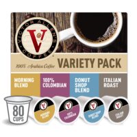 Victor Allen's FG015871 80 Count Single Serve Cup Variety Pack of Morning Blend, 100% Colombian, Donut Shop and Italian Roast (Compatible with 2.0 Keurig Brewers)
