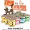 Weruva Cats in the Kitchen, Kitchen Cuties Variety Pack, Wet Cat Food by Weruva, 10oz Cans (Pack of 12), Multi