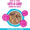Weruva B.F.F. OMG - Best Feline Friend Oh My Gravy!, Lots-O-Luck! with Duck & Tuna in Gravy Cat Food, 5.5oz Can (Pack of 8) Weruva B.F.F. OMG - Best Feline Friend Oh My Gravy!, Lots-O-Luck! with Duck & Tuna in Gravy Cat Food, 5.5oz Can (Pack of 8)