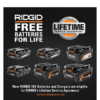 RIDGID AC93044SBN 18V Lithium-Ion (2) 4.0 Ah Battery Starter Kit with Charger and Bag