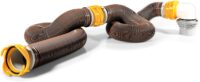 Camco 39625 Revolution 20' Sewer Hose Kit with 360 Degree Swivel Fittings and 4-in1 Elbow Adapter, Brown