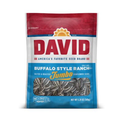 DAVID Seeds Roasted and Salted Spicy Queso Jumbo Sunflower Seeds, Keto Friendly, 5.25 Ounce (Pack of 12)