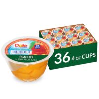 DOLE FRUIT BOWLS Diced Peaches in 100% Fruit Juice, 4 Ounce (36 Cups)