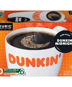 Dunkin’ Midnight Dark Roast Coffee, 60 Keurig K-Cup Pods