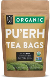 FGO Organic Pu'erh Tea Bags 100 Tea Bags Eco-Conscious Tea Bags in Kraft Bag