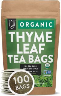 FGO Organic Thyme Leaf Tea Bags 100 Tea Bags Eco-Conscious Tea Bags in Kraft Bag