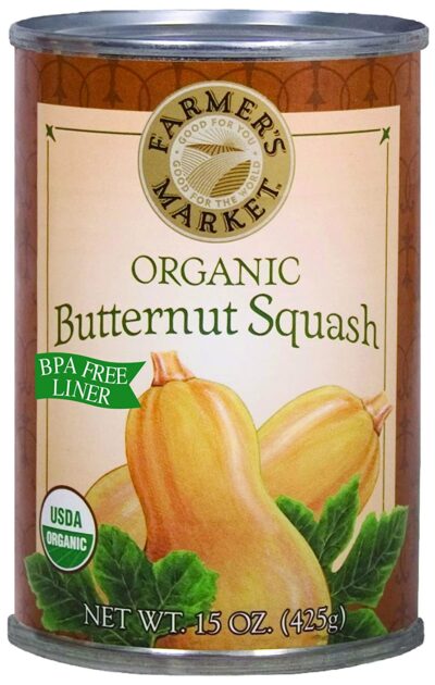 Farmer's Market Foods Canned Organic Butternut Squash Puree, 15-Ounce (Pack of 12)