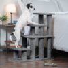 FurHaven Steady Paws Cat & Dog Stairs, 4-Step, Gray
