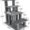 FurHaven Steady Paws Cat & Dog Stairs, 4-Step, Gray