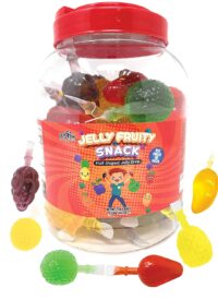 Fusion Select Jelly Fruit Snack Tik Tok Challenge Hit or Miss - Fruit-Shaped Jelly- Assorted Flavors, Strawberry, Orange, Apple, Pineapple, Grape, Mango (Jar)
