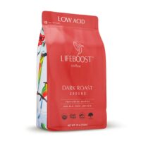 Lifeboost Coffee Dark Roast Ground Coffee - Low Acid Single Origin USDA Organic Coffee - Non-GMO Ground Coffee Beans Dark Roast Third Party Tested For Mycotoxins & Pesticides - 12 Ounces