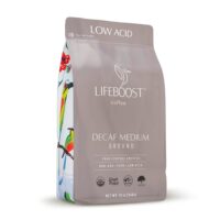 Lifeboost Coffee Medium Roast Swiss Water Decaf Coffee Ground - Low Acid Single Origin USDA Decaf Organic Coffee - Non-GMO Coffee Third Party Tested For Mycotoxins & Pesticides - 12 Ounces